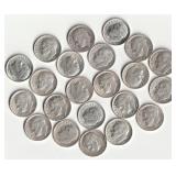 Lot Of 22 Silver Roosevelt Dimes, 90% Silver