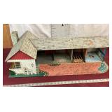 Vintage Pressed Steel Lithograph Ranch House