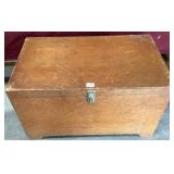 Vintage Wood Trunk With Locking Hasp