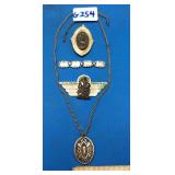 Sterling silver religious pendant necklace plus