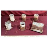 5 Vintage Metal Fire Starters & a Bird Feeder