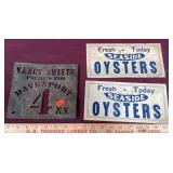 Vintage Paper Oyster Ads & Metal Fancy Sheets