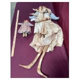 Pair of Handmade Primitive Folk Art Dolls