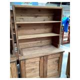 Solid Knotty Pine Hutch Cabinet