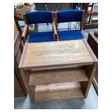 Solid Knotty Pine Rolling Cart & 2 Chairs