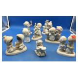 8 Winter & Christmas Precious Moments Figurines