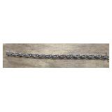 Vintage 14K Gold Sapphire & Diamond Link Bracelet