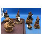 6 Tom Clark Small to Medium Gnomes With Seashells