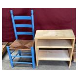 Vintage Rush Seat Chair Handmade Bookcase