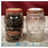 2 Black Americana Lucky Joe Glass Banks