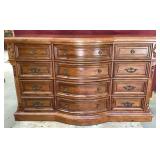 Solid Knotty Pine Dresser, 12 Drawers, Bowed Front