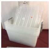 Lot of 5 Barely Used Clear Plastic Tubs