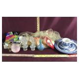 Vintage Lot of Perfume Bottles & Handkerchief, etc