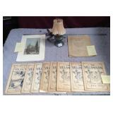 Vintage Lamp Silk Print and Ephemera