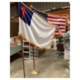 American Flag and Christian Flag on the Pole