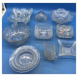 Vintage Heavy Clear Glass Serving Pieces