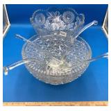 Brilliant Cut and Depression Glass Punch Bowls