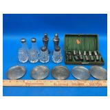 Mostly Sterling Silver Salt & Pepper Shakers