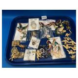 Trey Lot of Costume Jewelry Pins and Brooches