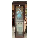 Nice Cherry Wood Finish Curio, Eight Shelves
