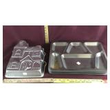 Assorted Lot of Metal Dinner Trays & Baking Pan