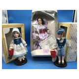 Porcelain & Cloth Doll + Pr of Effanbee Jack &