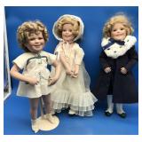 3 Porcelain & Cloth 16/17 Inch Shirley Temple