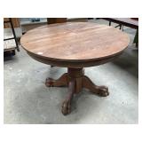 Vintage Solid Oak Table with Lions Feet and