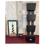 Wall Organizer, Lamp, Metal Lighthouse Picture