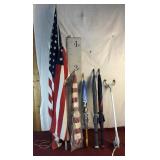 2 American Flags, 3 Umbrellas, One Grabber