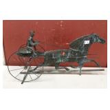 Vintage Copper Harness Racing Weathervane Top