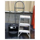 Hand Truck Aluminum Step Ladder Rolling Step-Stool