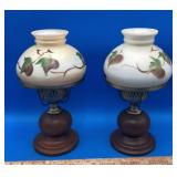 2 Small Beautiful Hurricane Lamps