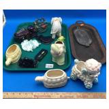 Elephant & Other Animal Figures, 2 Cast Iron Trays