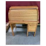 Vintage Child Oak Roll Top Desk