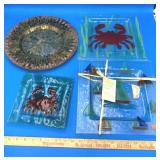 Nautical Handcrafted Fused Glass Art & Mosaic Bowl