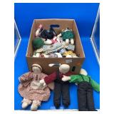 Box of Amish Handmade Dolls & More
