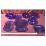 Lot of Colbalt Blue Pyrex Glassware
