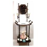 Vintage Washstand with Bowl and Pitcher and More