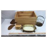 Wood Crate and Miscellaneous Items