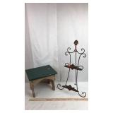 Small Wood Stool and Small Metal Easel