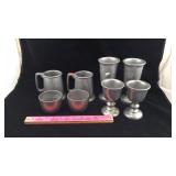 Pewter Tankards, Goblets, and Cups