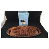 Exterior Wall Lantern and Wooden Tray