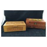 Two Vintage Dovetailed Jewelry/Trinket Boxes