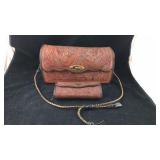 Large Vintage Entirely Hand Tooled Purse With