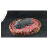 Heavy Sandicast Black Cocker Pup/Basket