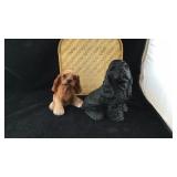 Two Cocker Pup Statues