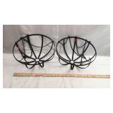 Pair of Metal Hanging Outdoor Planter Baskets