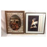 Handpainted Rose Motif Mirror AND Amish Girl