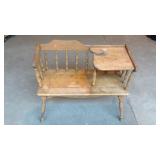 Vintage maple gossip bench